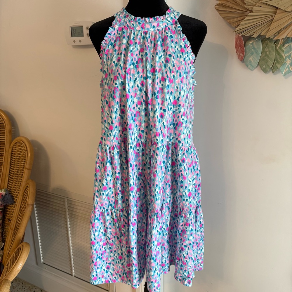 LILLY PULITZER Jerrica Swing Dress in Pink Blue Hottie Dottie! Great condition M